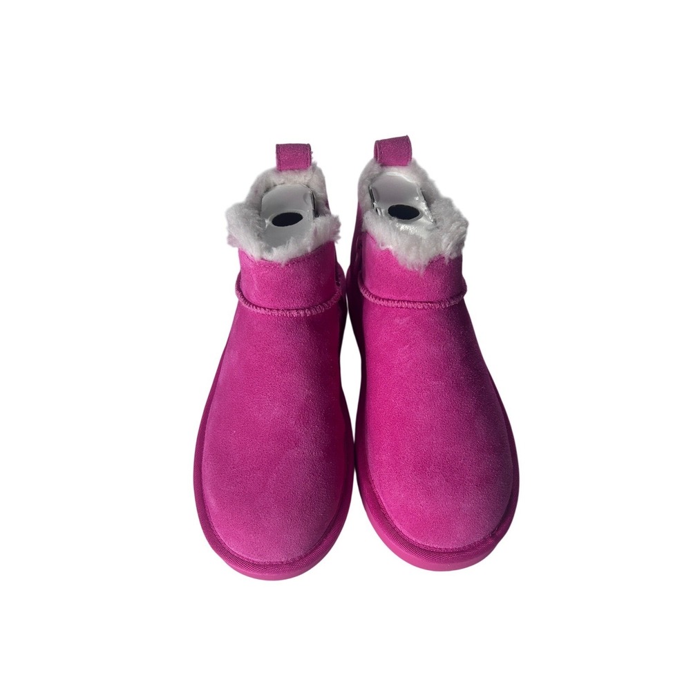 Koolaburra by UGG K Koola Ultra Mini Fuchsia Pink Suede Boots Sz 3 Kids NEW - Picture 2 of 11